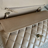 CHANEL Handbag 19B Dark Beige Caviar Quilted Classic Flap Medium LGHW - Redeluxe