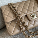 CHANEL Handbag 19B Dark Beige Caviar Quilted Classic Flap Medium LGHW - Redeluxe