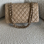 CHANEL Handbag 19B Dark Beige Caviar Quilted Classic Flap Medium LGHW - Redeluxe