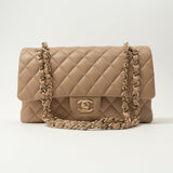 CHANEL Handbag 19B Dark Beige Caviar Quilted Classic Flap Medium LGHW - Redeluxe