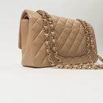 CHANEL Handbag 19B Dark Beige Caviar Quilted Classic Flap Medium LGHW - Redeluxe