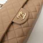 CHANEL Handbag 19B Dark Beige Caviar Quilted Classic Flap Medium LGHW - Redeluxe