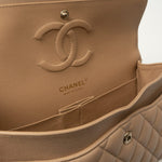 CHANEL Handbag 19B Dark Beige Caviar Quilted Classic Flap Medium LGHW - Redeluxe