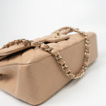 CHANEL Handbag 19B Dark Beige Caviar Quilted Classic Flap Medium LGHW - Redeluxe