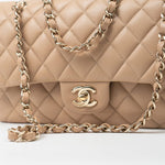 CHANEL Handbag 19B Dark Beige Caviar Quilted Classic Flap Medium LGHW - Redeluxe