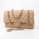 CHANEL Handbag 19B Dark Beige Caviar Quilted Classic Flap Medium LGHW - Redeluxe