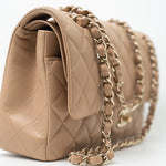 CHANEL Handbag 19B Dark Beige Caviar Quilted Classic Flap Medium LGHW - Redeluxe