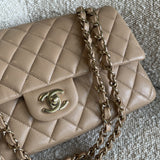 CHANEL Handbag 19B Dark Beige Caviar Quilted Classic Flap Medium LGHW - Redeluxe