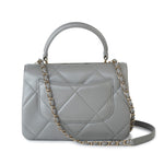 CHANEL Handbag 19B Grey Lambskin Quilted Trendy CC Light Gold Hardware - Redeluxe