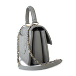 CHANEL Handbag 19B Grey Lambskin Quilted Trendy CC Light Gold Hardware - Redeluxe