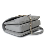 CHANEL Handbag 19B Grey Lambskin Quilted Trendy CC Light Gold Hardware - Redeluxe