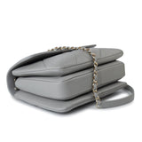 CHANEL Handbag 19B Grey Lambskin Quilted Trendy CC Light Gold Hardware - Redeluxe