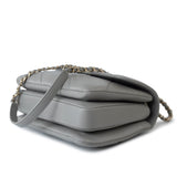 CHANEL Handbag 19B Grey Lambskin Quilted Trendy CC Light Gold Hardware - Redeluxe