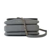 CHANEL Handbag 19B Grey Lambskin Quilted Trendy CC Light Gold Hardware - Redeluxe