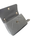 CHANEL Handbag 19B Grey Lambskin Quilted Trendy CC Light Gold Hardware - Redeluxe