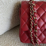 CHANEL Handbag 19B Red Caviar Quilted Classic Flap Medium SHW - Redeluxe