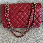 CHANEL Handbag 19B Red Caviar Quilted Classic Flap Medium SHW - Redeluxe