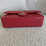 CHANEL Handbag 19B Red Caviar Quilted Classic Flap Medium SHW - Redeluxe