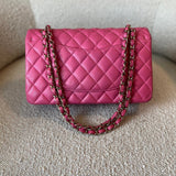 CHANEL Handbag 19C Pink Caviar Quilted Classic Flap Medium LGHW - Redeluxe
