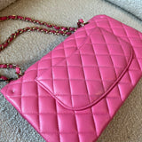CHANEL Handbag 19C Pink Caviar Quilted Classic Flap Medium LGHW - Redeluxe
