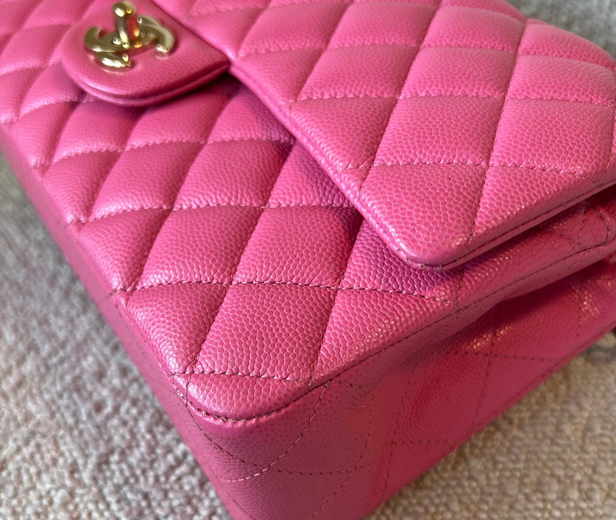 CHANEL Handbag 19C Pink Caviar Quilted Classic Flap Medium LGHW - Redeluxe
