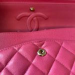 CHANEL Handbag 19C Pink Caviar Quilted Classic Flap Medium LGHW - Redeluxe