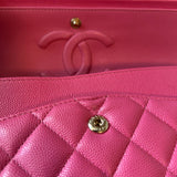 CHANEL Handbag 19C Pink Caviar Quilted Classic Flap Medium LGHW - Redeluxe
