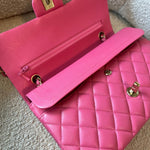 CHANEL Handbag 19C Pink Caviar Quilted Classic Flap Medium LGHW - Redeluxe