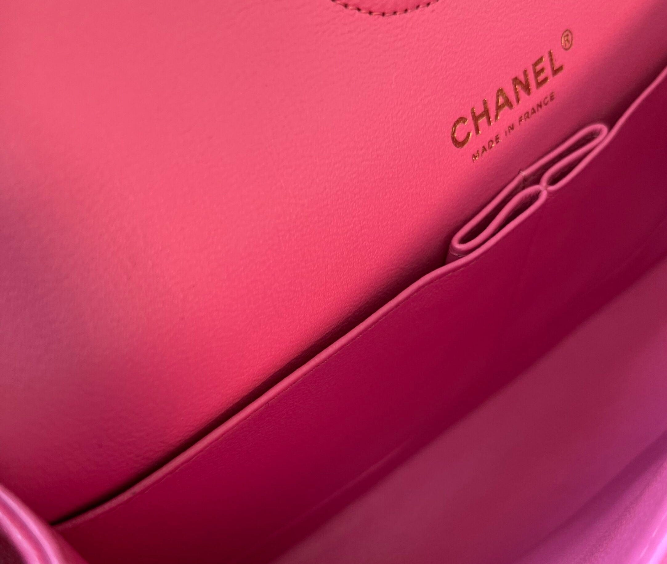 CHANEL Handbag 19C Pink Caviar Quilted Classic Flap Medium LGHW - Redeluxe