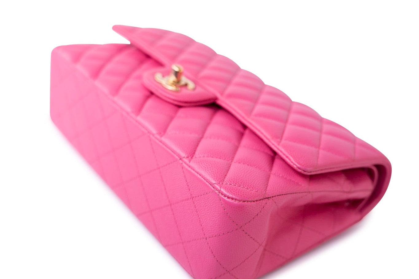 CHANEL Handbag 19C Pink Caviar Quilted Classic Flap Medium LGHW - Redeluxe