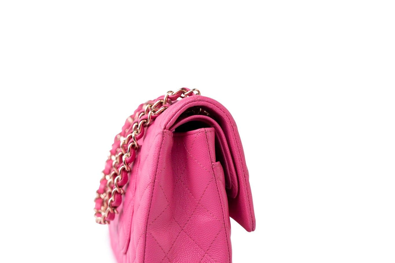 CHANEL Handbag 19C Pink Caviar Quilted Classic Flap Medium LGHW - Redeluxe