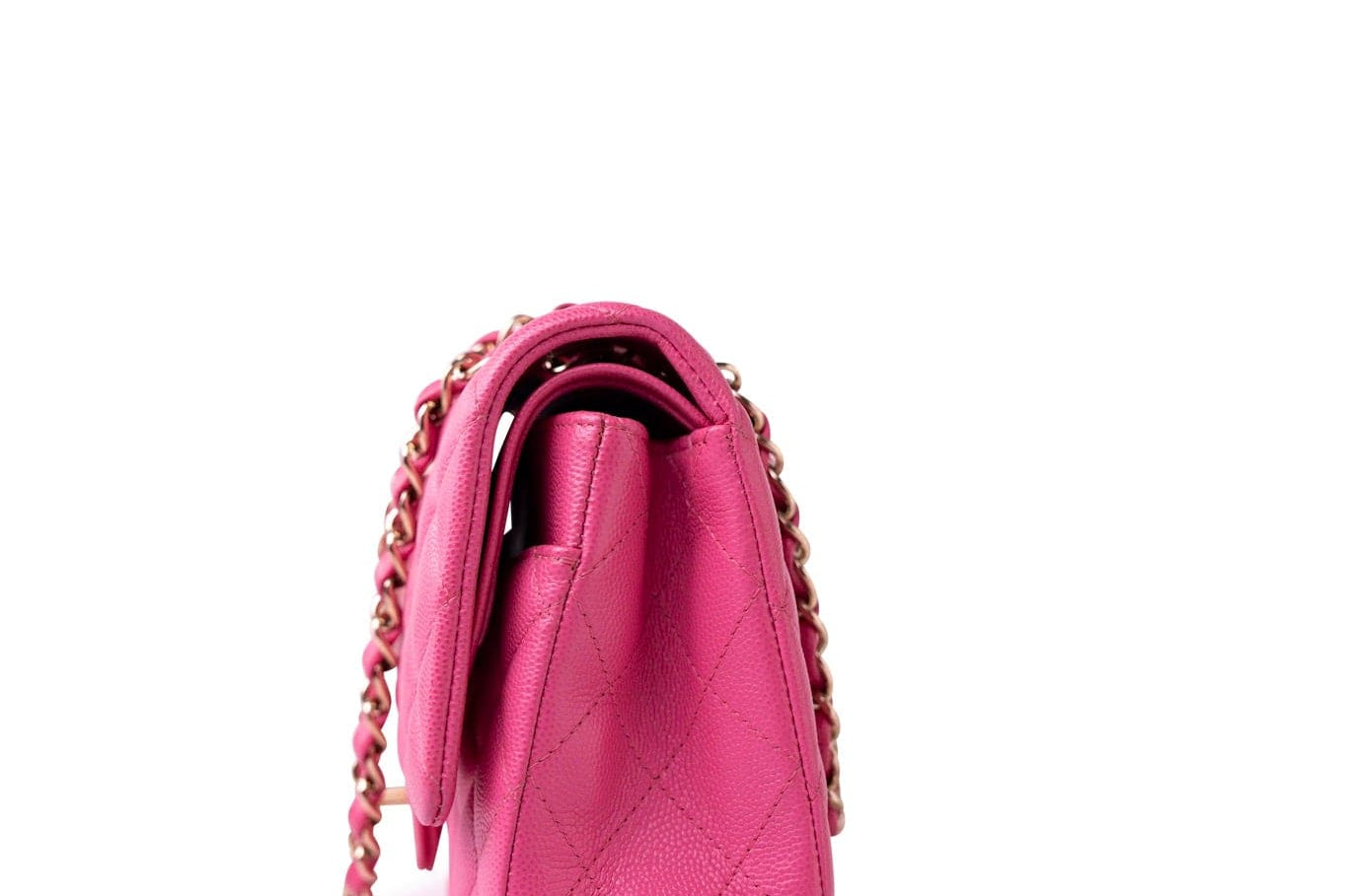 CHANEL Handbag 19C Pink Caviar Quilted Classic Flap Medium LGHW - Redeluxe
