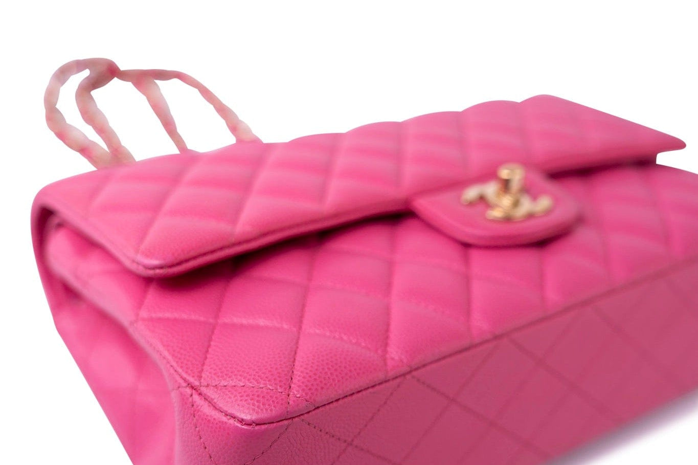 CHANEL Handbag 19C Pink Caviar Quilted Classic Flap Medium LGHW - Redeluxe