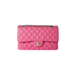 CHANEL Handbag 19C Pink Caviar Quilted Classic Flap Medium - Redeluxe