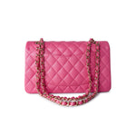 CHANEL Handbag 19C Pink Caviar Quilted Classic Flap Medium - Redeluxe