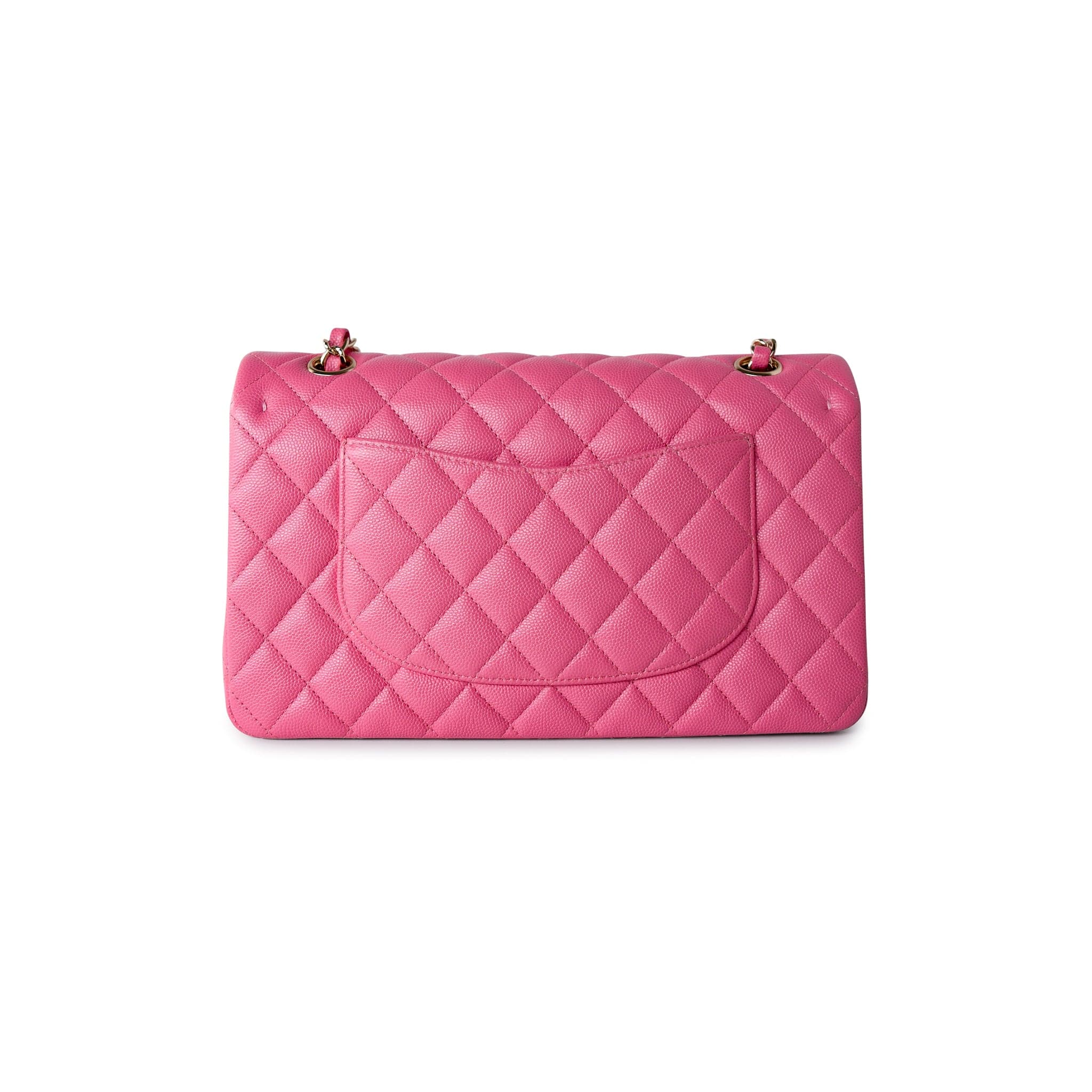CHANEL Handbag 19C Pink Caviar Quilted Classic Flap Medium - Redeluxe