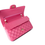 CHANEL Handbag 19C Pink Caviar Quilted Classic Flap Medium - Redeluxe