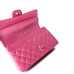 CHANEL Handbag 19C Pink Caviar Quilted Classic Flap Medium - Redeluxe