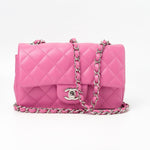 CHANEL Handbag 19C Pink Lambskin Quilted Mini Rectangular Flap SHW - Redeluxe