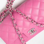 CHANEL Handbag 19C Pink Lambskin Quilted Mini Rectangular Flap SHW - Redeluxe