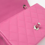 CHANEL Handbag 19C Pink Lambskin Quilted Mini Rectangular Flap SHW - Redeluxe