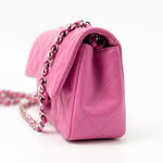 CHANEL Handbag 19C Pink Lambskin Quilted Mini Rectangular Flap SHW - Redeluxe