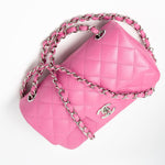 CHANEL Handbag 19C Pink Lambskin Quilted Mini Rectangular Flap SHW - Redeluxe