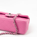CHANEL Handbag 19C Pink Lambskin Quilted Mini Rectangular Flap SHW - Redeluxe