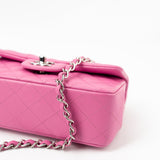 CHANEL Handbag 19C Pink Lambskin Quilted Mini Rectangular Flap SHW - Redeluxe