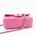 CHANEL Handbag 19C Pink Lambskin Quilted Mini Rectangular Flap SHW - Redeluxe