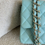 CHANEL Handbag 19C Tiffany Blue  Caviar Quilted Classic Flap Medium LGHW - Redeluxe