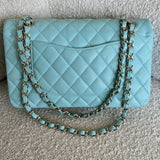 CHANEL Handbag 19C Tiffany Blue  Caviar Quilted Classic Flap Medium LGHW - Redeluxe