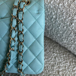CHANEL Handbag 19C Tiffany Blue  Caviar Quilted Classic Flap Medium LGHW - Redeluxe