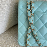 CHANEL Handbag 19C Tiffany Blue  Caviar Quilted Classic Flap Medium LGHW - Redeluxe